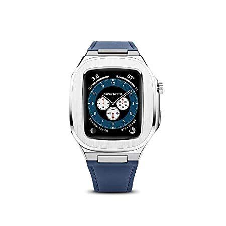 Kasper Maison アップルウォッチ ケース イタリアンレザーバンド付 44mm アップルウォッチ シリーズ6/5/4/SE対応 - ステンレ