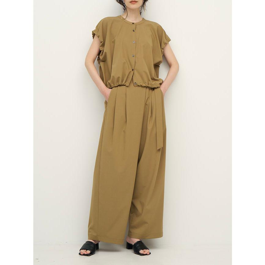CHIGNON（シニヨン） レディース ワイドパンツ 梳毛調ベルト付 ラップ 