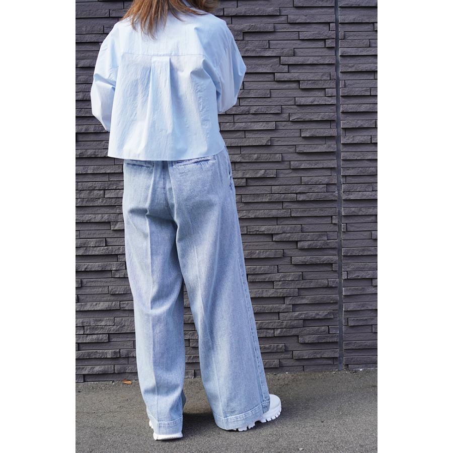 PASSIONE（パシオーネ） さらさら素材 コットンリネン デニムワイド