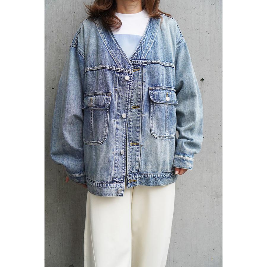 Cafune カフネ 大人気 ノーカラーデニムジャケット 535409 |  | 03