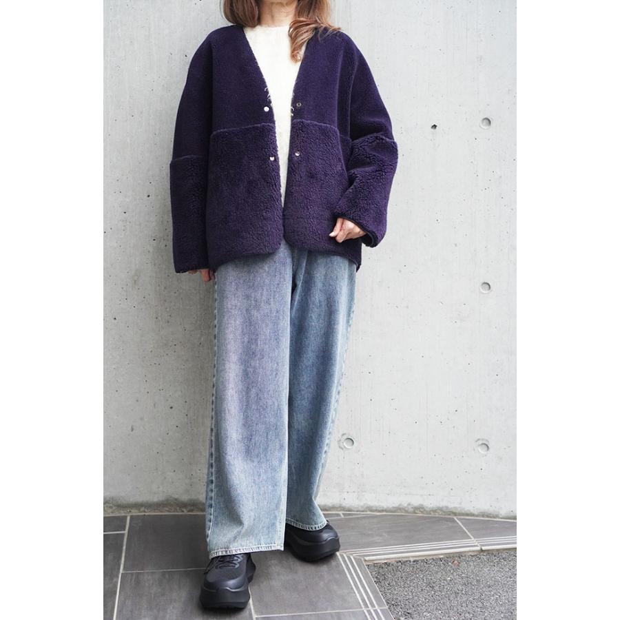 PASSIONE（パシオーネ） リバーシブル ノーカラーボアジャケット