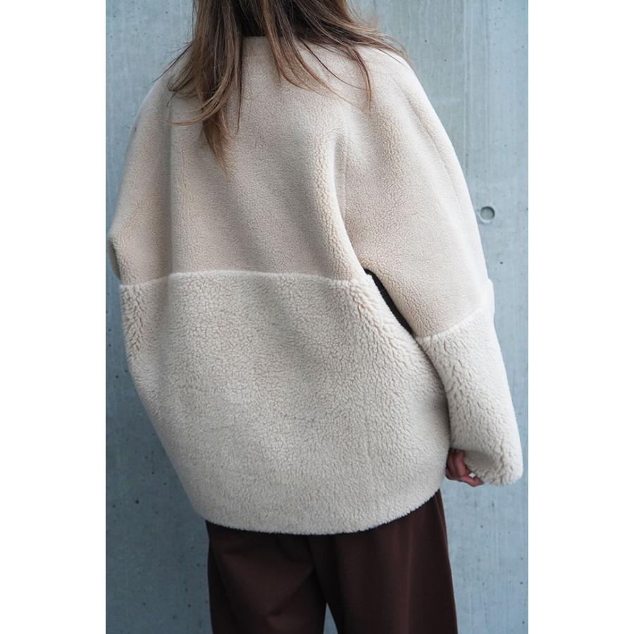 PASSIONE（パシオーネ） リバーシブル ノーカラーボアジャケット