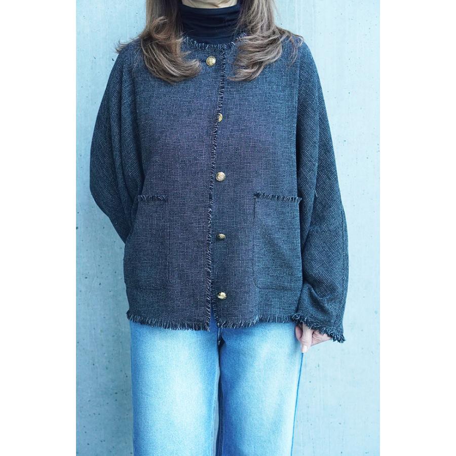 Cafune（カフネ） レディース メッシュツイード ノーカラージャケット
