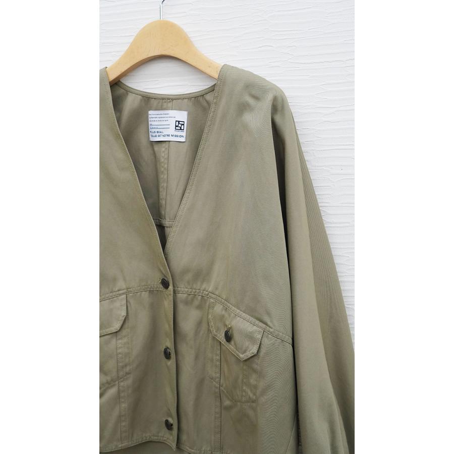 PASSIONE パシオーネ ノーカラージャケット  デニム ミリタリー 春秋シーズン 全4色 カーキ ベージュ ブリーチデニム インディゴデニム 616432 | PASSIONE | 12