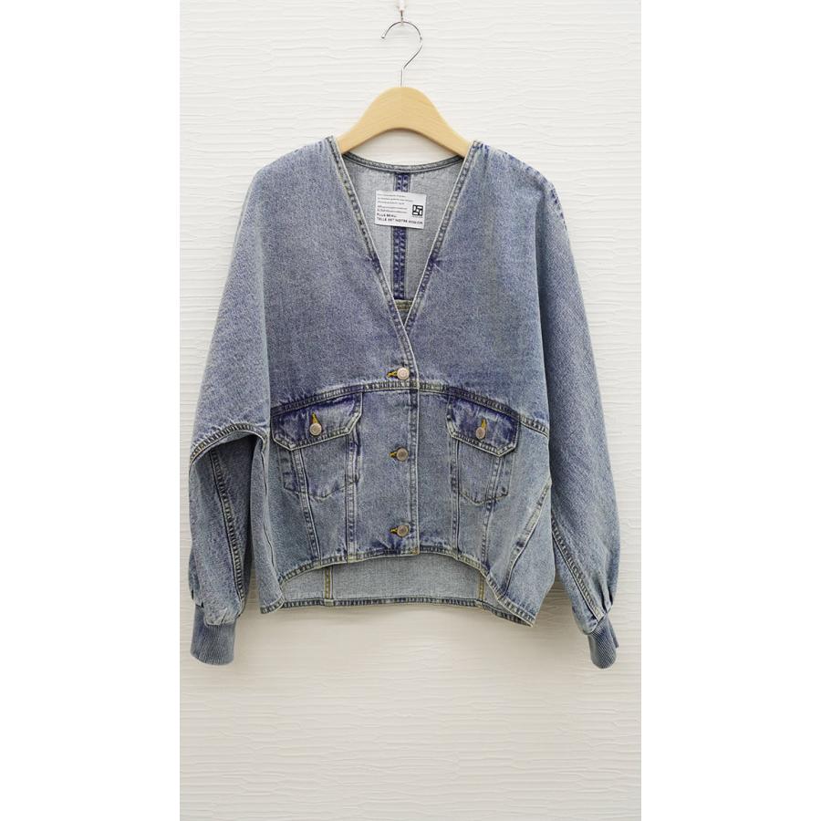 PASSIONE パシオーネ ノーカラージャケット  デニム ミリタリー 春秋シーズン 全4色 カーキ ベージュ ブリーチデニム インディゴデニム 616432 | PASSIONE | 15