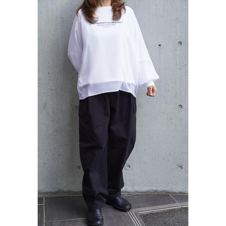 PASSIONE パシオーネ シアー レイヤード 長袖カットソー きれいめコーデ 大人カジュアル 616942 | PASSIONE | 01