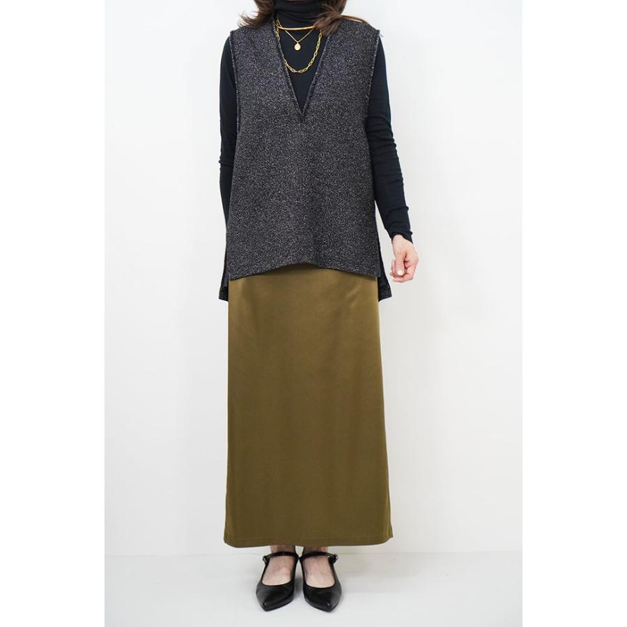 cafune カフネ レディース サテン スカート 上品 光沢 ストレッチ 大人ファッション 2026AW 秋冬シーズン 635612 | Cafune | 01