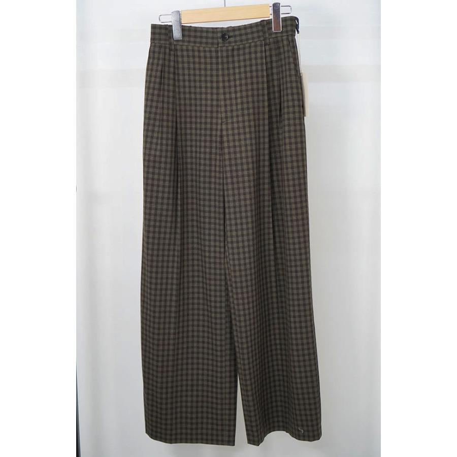 cafune カフネ ウール混 チェック柄 ワイドパンツ ツータック 2026AW 秋冬シーズン 全2色 レトロ クラシック 635640 | Cafune | 12