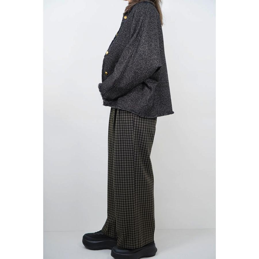 cafune カフネ ウール混 チェック柄 ワイドパンツ ツータック 2026AW 秋冬シーズン 全2色 レトロ クラシック 635640 | Cafune | 02