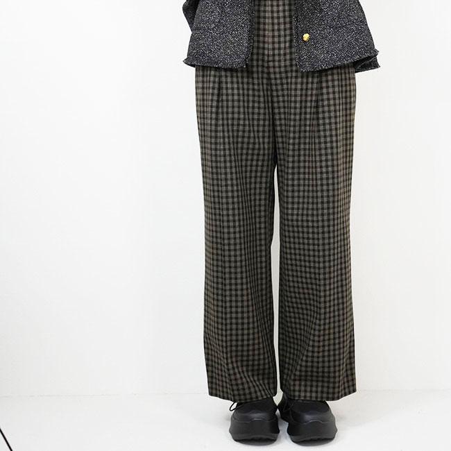 cafune カフネ ウール混 チェック柄 ワイドパンツ ツータック 2026AW 秋冬シーズン 全2色 レトロ クラシック 635640 | Cafune | 04