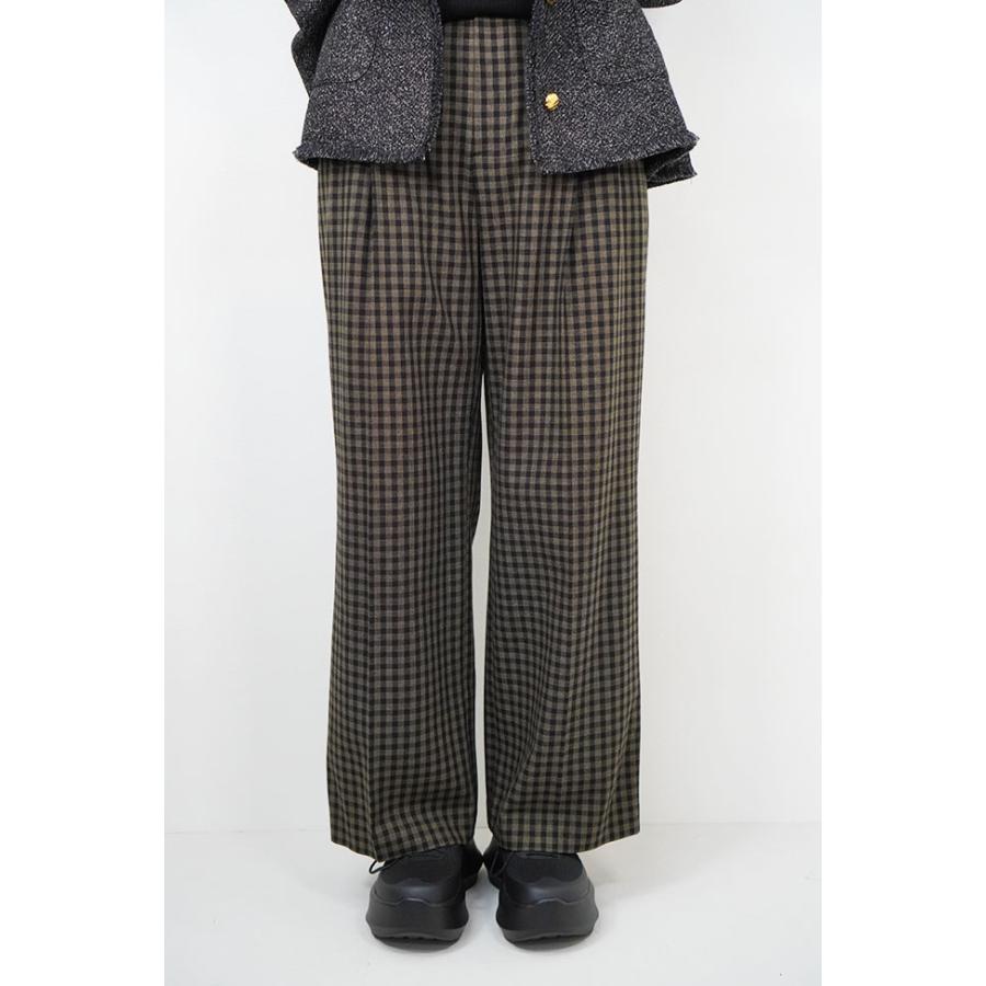 cafune カフネ ウール混 チェック柄 ワイドパンツ ツータック 2026AW 秋冬シーズン 全2色 レトロ クラシック 635640 | Cafune | 05