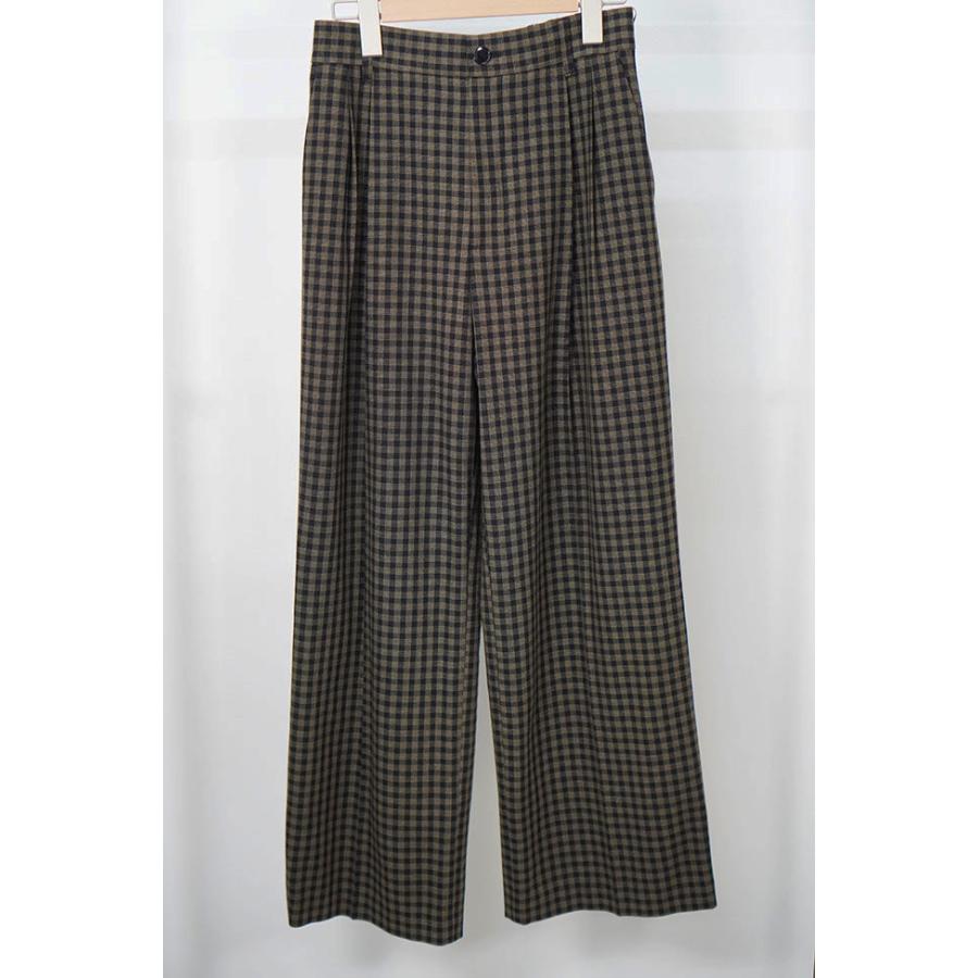cafune カフネ ウール混 チェック柄 ワイドパンツ ツータック 2026AW 秋冬シーズン 全2色 レトロ クラシック 635640 | Cafune | 09