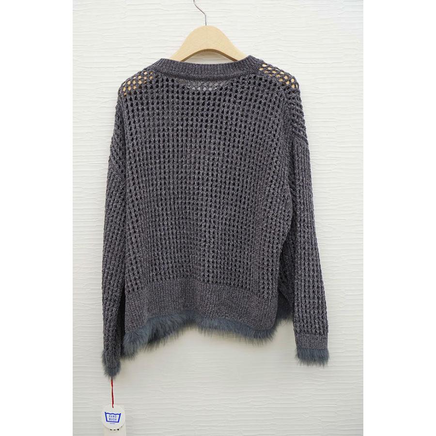 Dignitecollier ディニテコリエ ベロアメッシュニット レディースニット メッシュ 秋冬ニット チャコール サックス ブラック | Dignite collier | 10