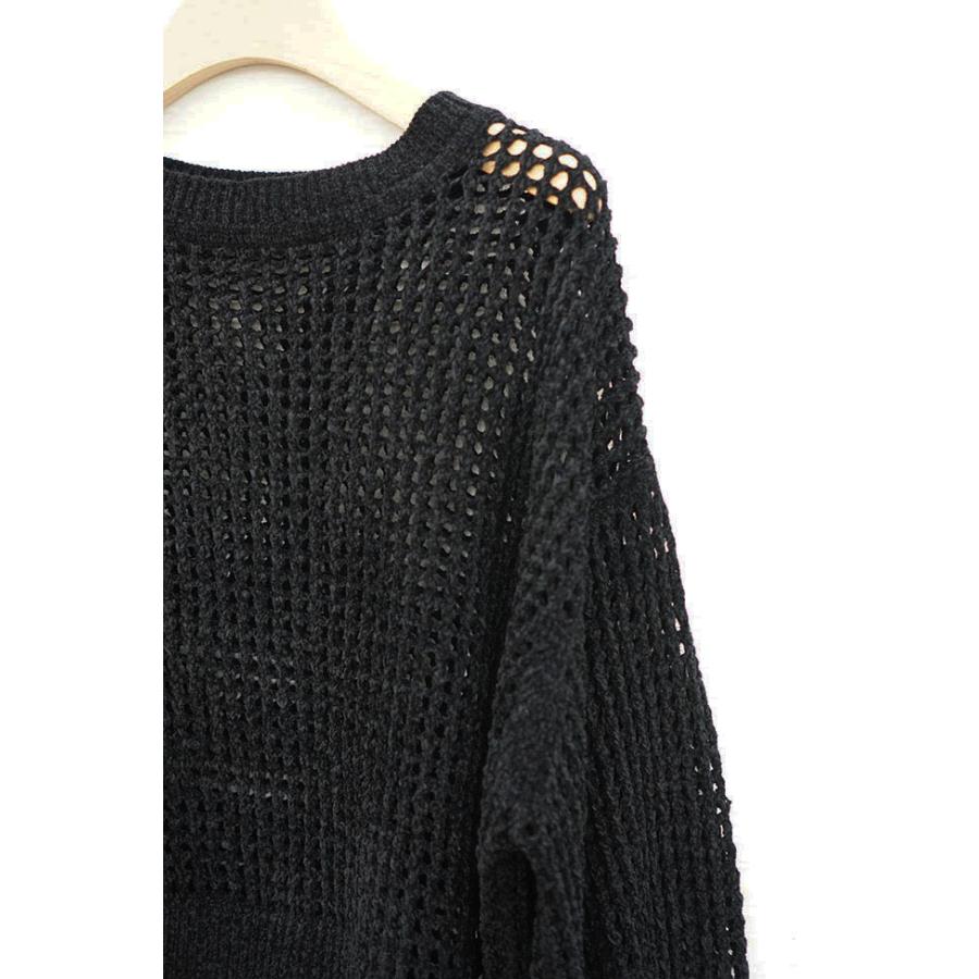 Dignitecollier ディニテコリエ ベロアメッシュニット レディースニット メッシュ 秋冬ニット チャコール サックス ブラック | Dignite collier | 12