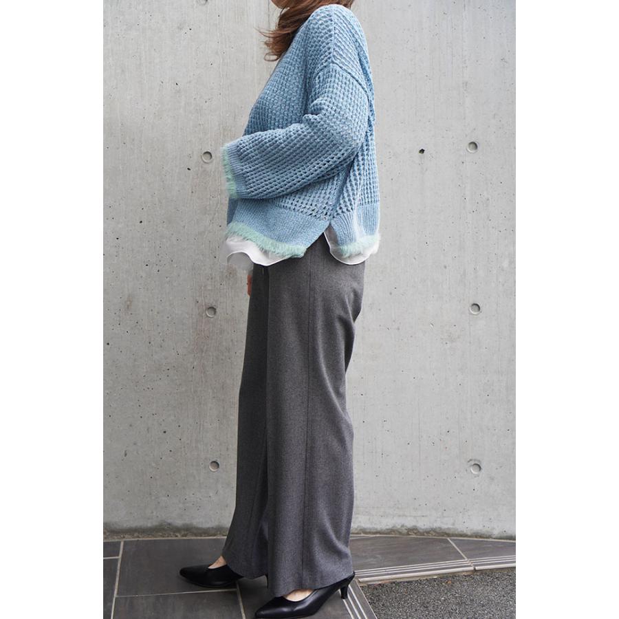 Dignitecollier ディニテコリエ ベロアメッシュニット レディースニット メッシュ 秋冬ニット チャコール サックス ブラック | Dignite collier | 04