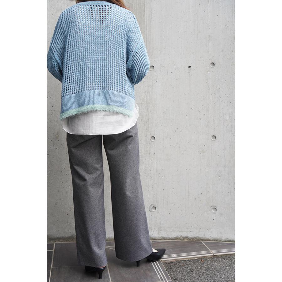 Dignitecollier ディニテコリエ ベロアメッシュニット レディースニット メッシュ 秋冬ニット チャコール サックス ブラック | Dignite collier | 05