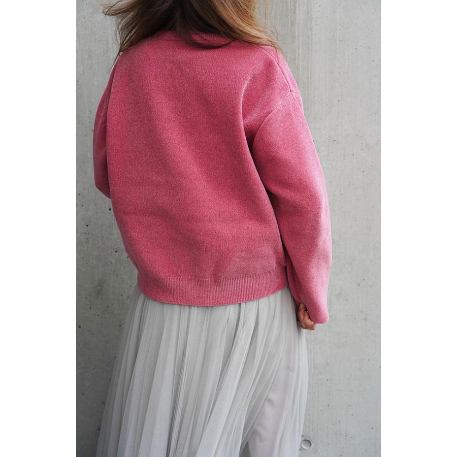 DigniteCollier ディニテコリエ ベロアモールロゴニット レディースニット 秋冬ニット ピンク チャコール 80256357 | Dignite collier | 02