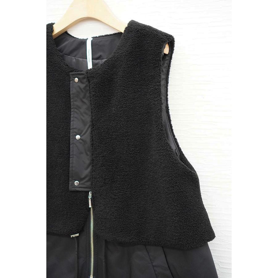 DigniteCollier ディニテコリエ ボア切り替えジレ レディースボアベスト 秋冬ベスト ブラック グレー アイボリー ブラウン 80256393 | Dignite collier | 10