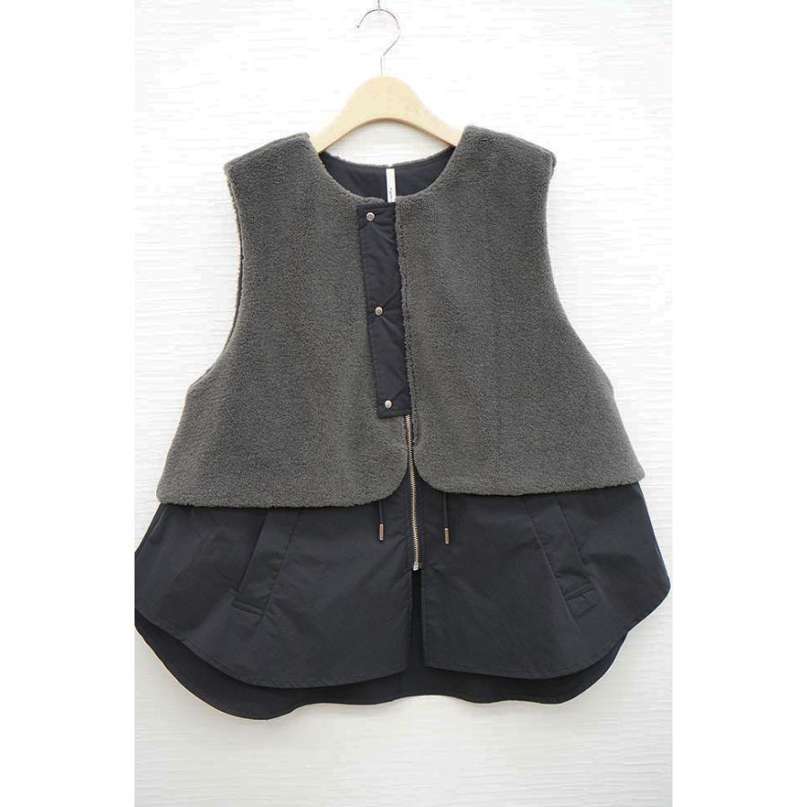 DigniteCollier ディニテコリエ ボア切り替えジレ レディースボアベスト 秋冬ベスト ブラック グレー アイボリー ブラウン 80256393 | Dignite collier | 06