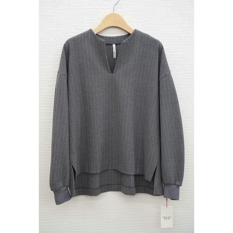Dignite collier グレー ジップアップカーディガン Dignite collier（ディニテコリエ） ソフトストレッチ 起毛ストレッチ
