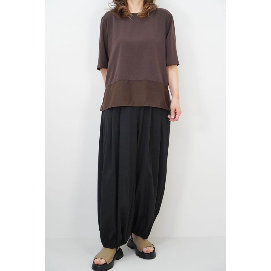 DigniteCollier ディニテコリエ シアー切り替え 5分袖 ブラウス レディース カットソー 春夏 80268302 | Dignite collier | 01