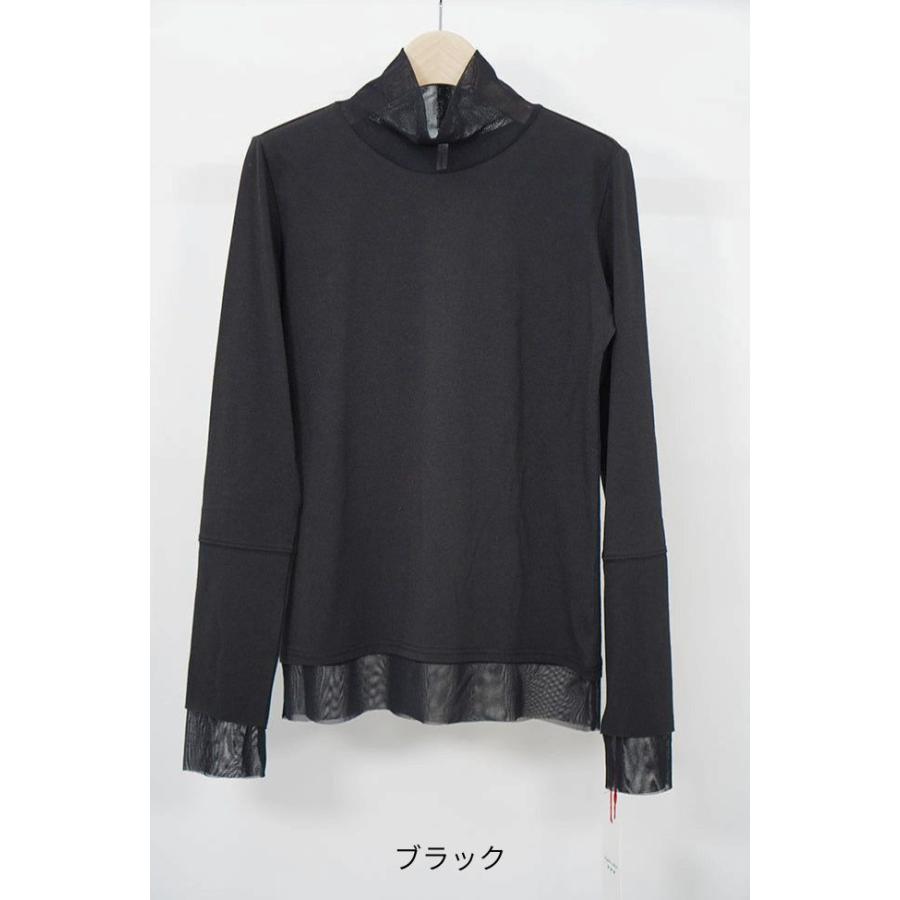 Dignite collier ディニテコリエ チュール切替 ハイネック カットソー レディース 長袖 シアー レイヤード 80990220 | Dignite collier | 16