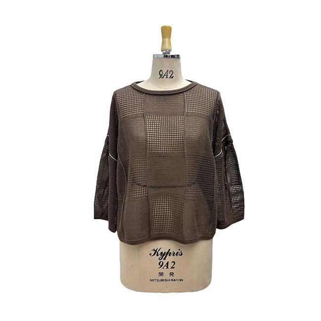 【30％OFF】ayane アヤン レディースニット 格子柄メッシュ編ニット 春夏 メッシュ 涼しい 大人コーデ 816318 | ayane | 06