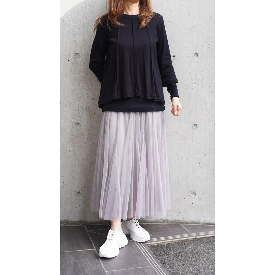 ayane アヤン シアー レイヤード フレアリブ ロングTシャツ レディース長袖カットソー 816335 | ayane | 01