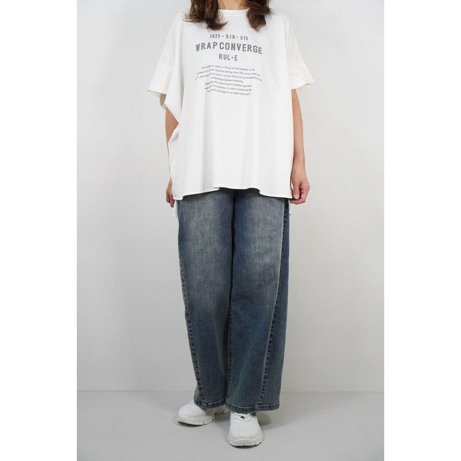 【30％OFF】ayane アヤン レディースカットソー ポンチョ型ロゴTシャツ 半袖Tシャツ 半袖カットソー 春夏 826519 | ayane | 01