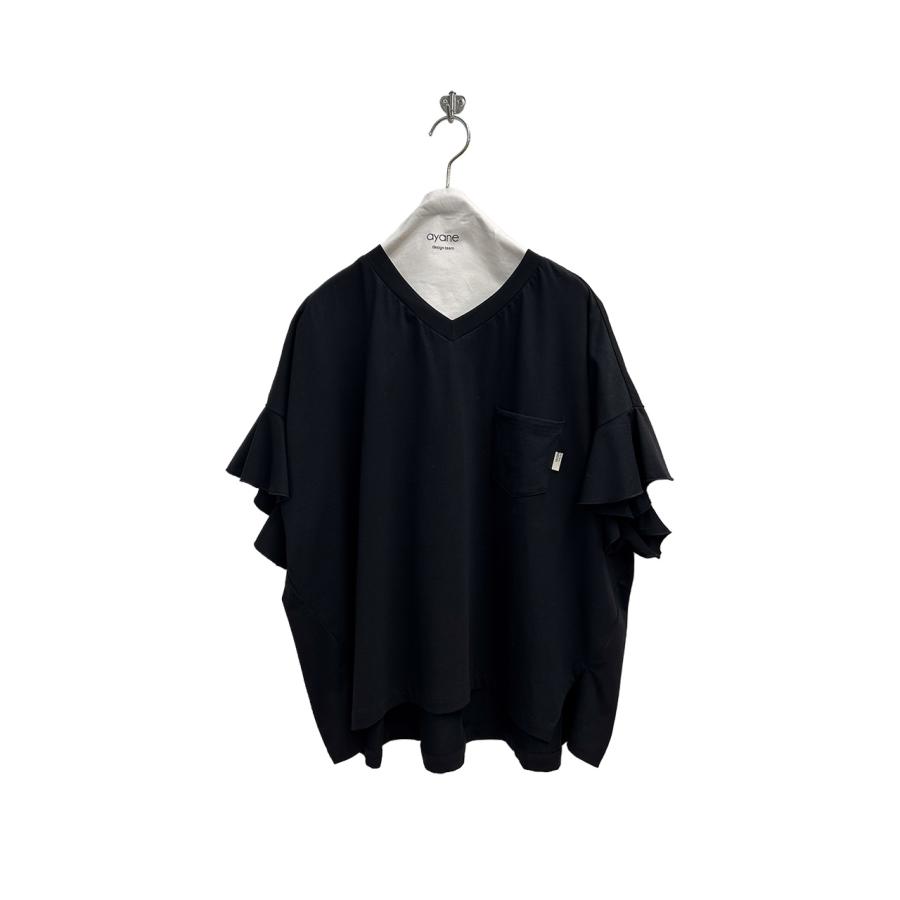 【30％OFF】ayane アヤン  レディースカットソー ラッフルスリーブ Vネック Tシャツ 半袖 春夏 無地 826527 | ayane | 09