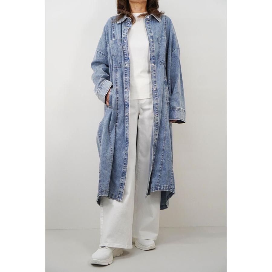 ayane アヤン レディース ロングシャツ ワンピース ストレッチ
