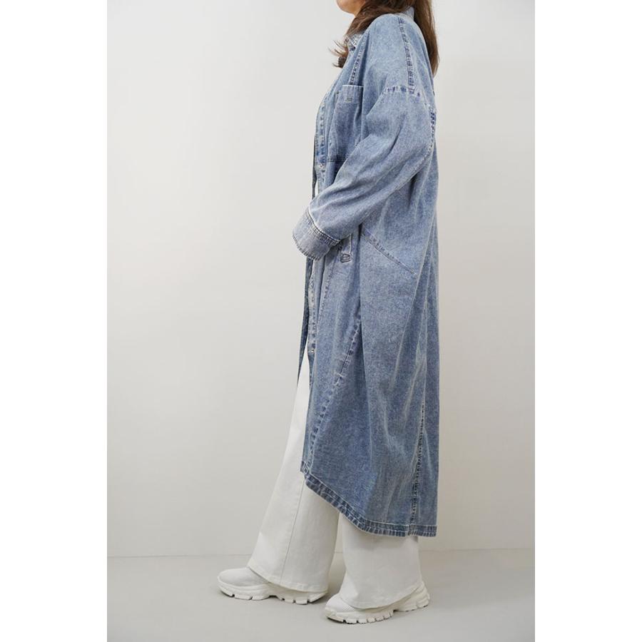 ayane アヤン レディース ロングシャツ ワンピース ストレッチダンガリー ロングシャツ 春夏 全2色 836603 | ayane | 02