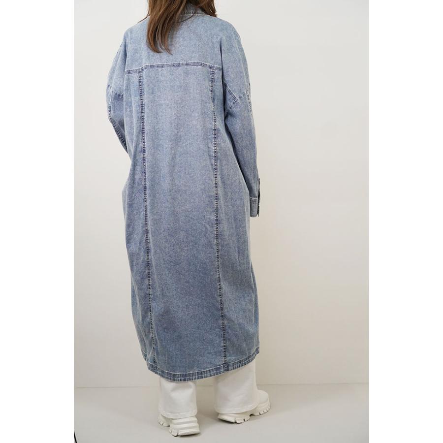 ayane アヤン レディース ロングシャツ ワンピース ストレッチダンガリー ロングシャツ 春夏 全2色 836603 | ayane | 03