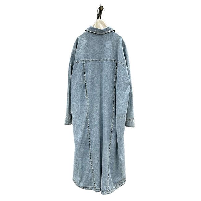 ayane アヤン レディース ロングシャツ ワンピース ストレッチダンガリー ロングシャツ 春夏 全2色 836603 | ayane | 05