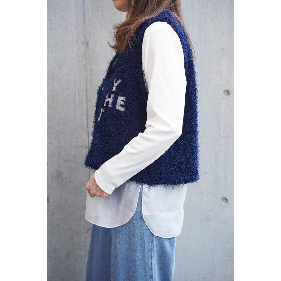 ayane アヤン ロゴ入りダンスヤーンニットベスト レディースニットベスト 秋冬ベスト 855726 | ayane | 01