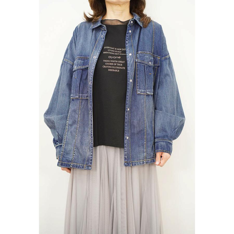 ayane アヤンダンガリーシャツ レディース デニムシャツ 2026AW ゆったりシルエット 大人カジュアル 全4色 856708 | ayane | 04