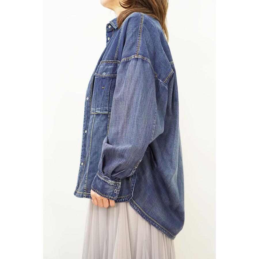 ayane アヤンダンガリーシャツ レディース デニムシャツ 2026AW ゆったりシルエット 大人カジュアル 全4色 856708 | ayane | 05