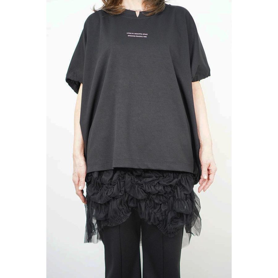 ayane アヤン ポリエステルポンチプルオーバー レディース ロゴTシャツ ゆったり 体型カバー セットアップ可 856728 | ayane | 03