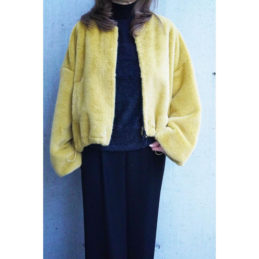 ayane アヤン エコファーブルゾン レディースブルゾン ファーブルゾン もふもふ 秋冬ブルゾン イエロー グレージュ モカ 875806 | ayane