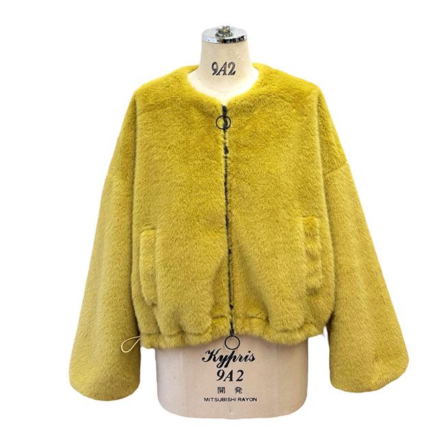 ayane アヤン エコファーブルゾン レディースブルゾン ファーブルゾン もふもふ 秋冬ブルゾン イエロー グレージュ モカ 875806 | ayane | 08