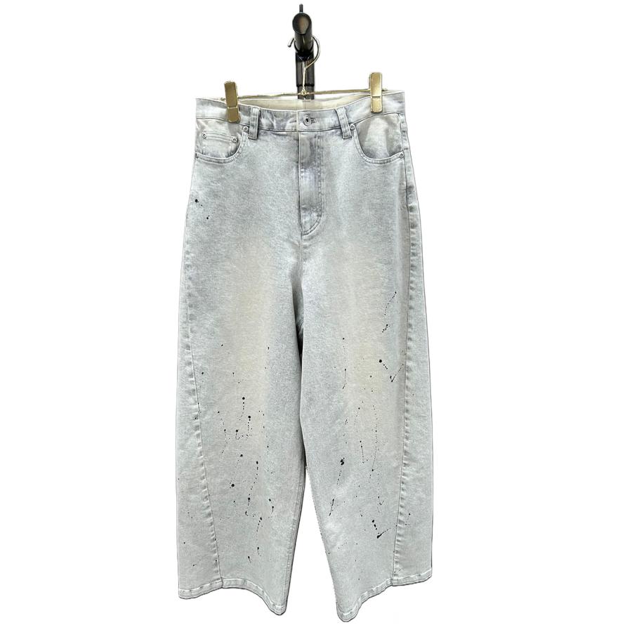 ayane アヤン ペイント加工 バレルレッグデニムパンツ レディースデニムパンツ ストレッチ ブリーチ ブラック インディゴ ホワイト グレー 875815/836624 | ayane | 20