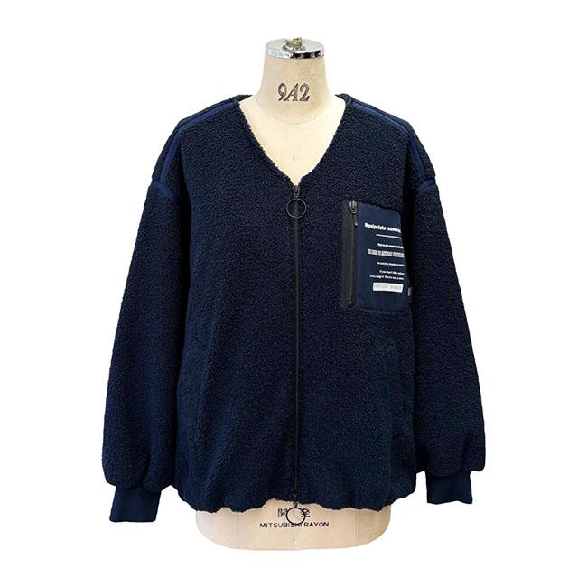 ayane アヤン ノーカラー 裏キルト ボアブルゾン レディース 大人