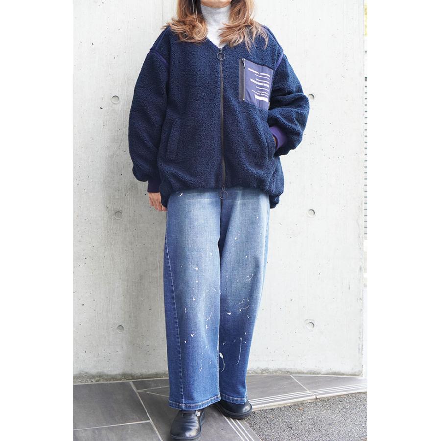 ayane アヤン ノーカラー 裏キルト ボアブルゾン レディース 大人