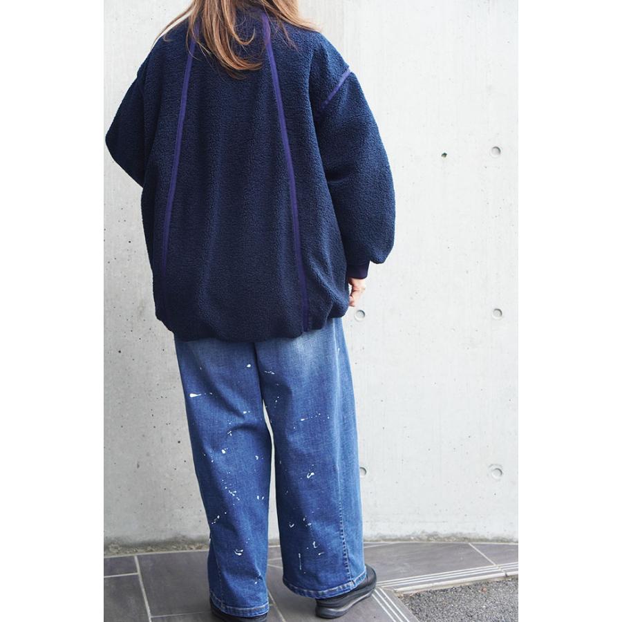 ayane アヤン ノーカラー 裏キルト ボアブルゾン レディース 大人