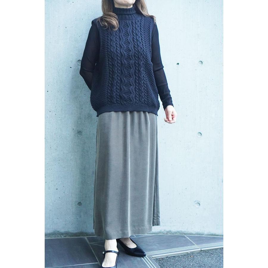 Chris montez クリスモンテス ウール混ハイネックベスト レディースベスト ニットベスト 秋冬ベスト | 