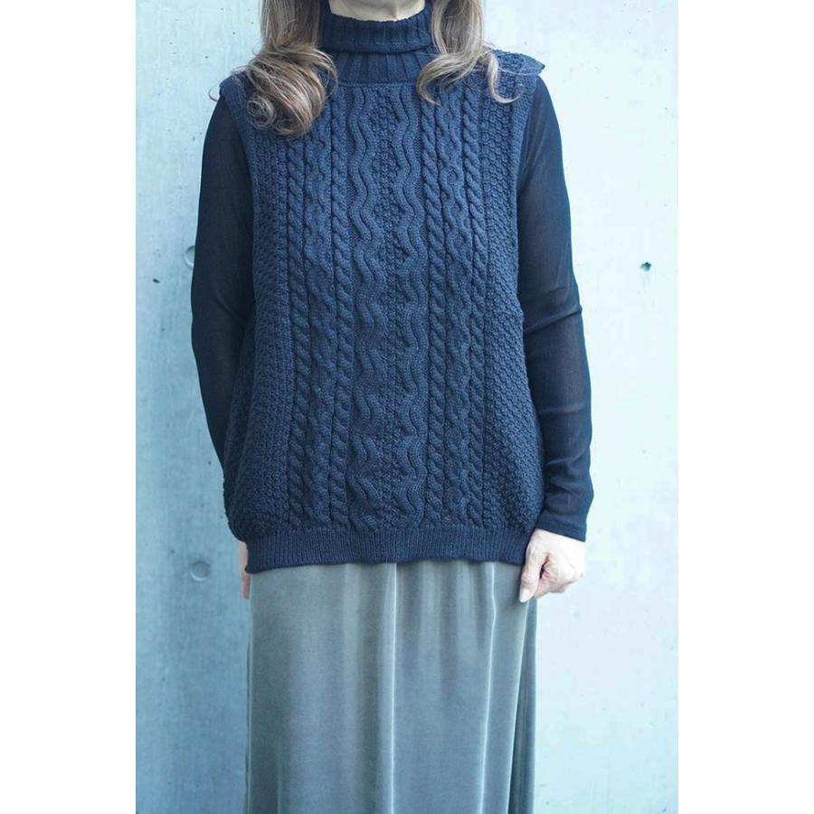 Chris montez クリスモンテス ウール混ハイネックベスト レディースベスト ニットベスト 秋冬ベスト |  | 03