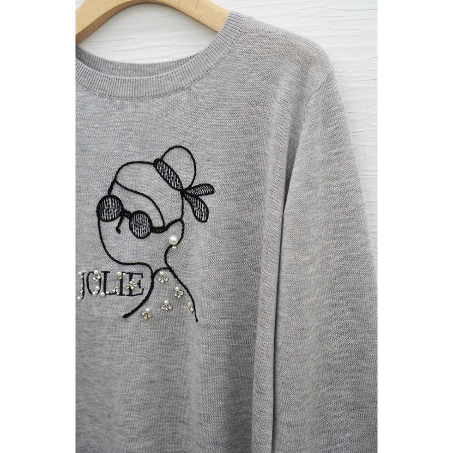 ROSIEE（ロージー） 女の子柄刺繍ニット レディースニット 刺繍 2025AW