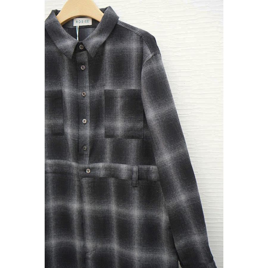 【新品タグ付】値下げ可☆ROSIE☆ワンピース ブラック・グレー チェック ROSIEE（ロージー） オンブレチェックワンピース レディースワンピース