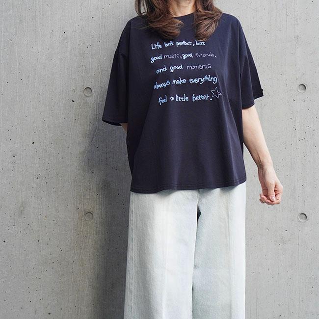 ROSIEE ロージー レディース 半袖 カットソー 手書きロゴ刺繍Tシャツ 春夏 シンプル R830309 | ROSIEE | 01