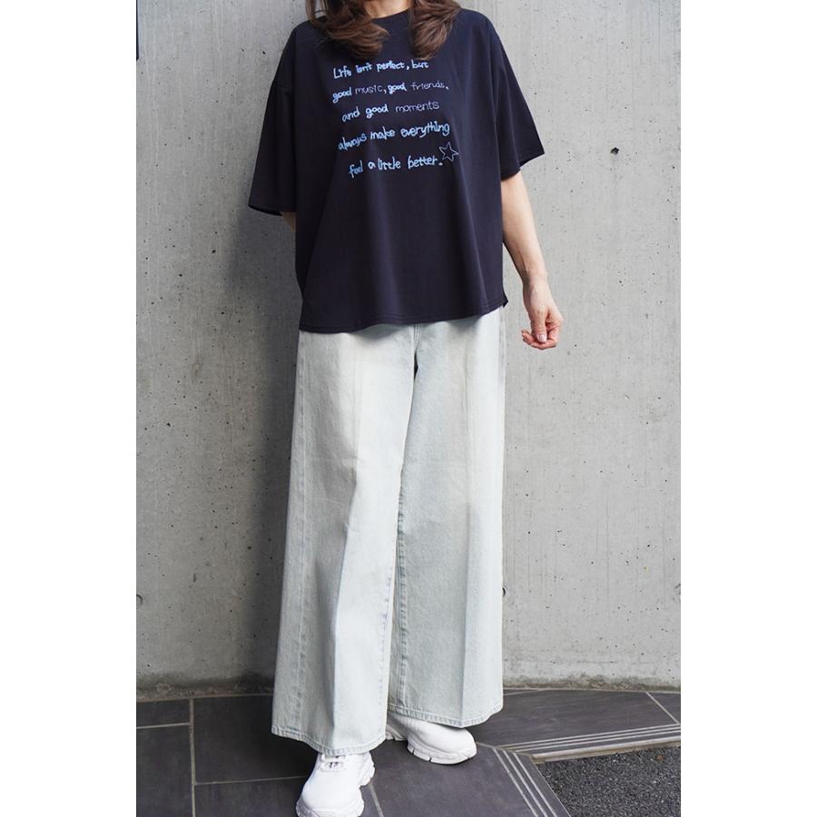 ROSIEE ロージー レディース 半袖 カットソー 手書きロゴ刺繍Tシャツ 春夏 シンプル R830309 | ROSIEE | 02